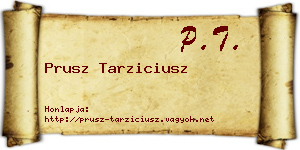Prusz Tarziciusz névjegykártya
